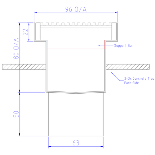 Driveway Grate - Heel Grate [96x80mm]