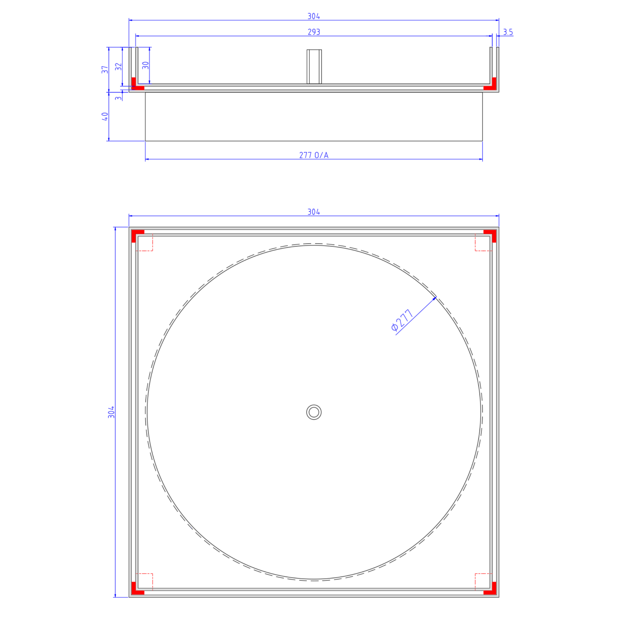 Hidden Skimmer Lid 316 Stainless Steel Pool skimmer box